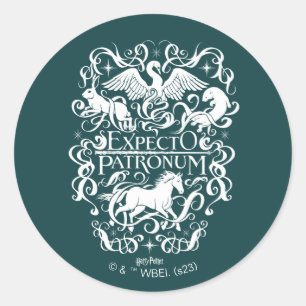 Expecto Patronum Filigree Graphic Classic Round Sticker