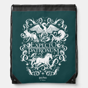 Expecto Patronum Filigree Graphic Drawstring Bag