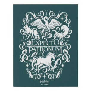 Expecto Patronum Filigree Graphic Faux Canvas Print