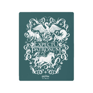 Expecto Patronum Filigree Graphic Metal Print