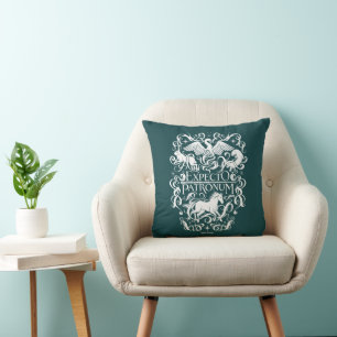 Expecto Patronum Filigree Graphic Throw Pillow