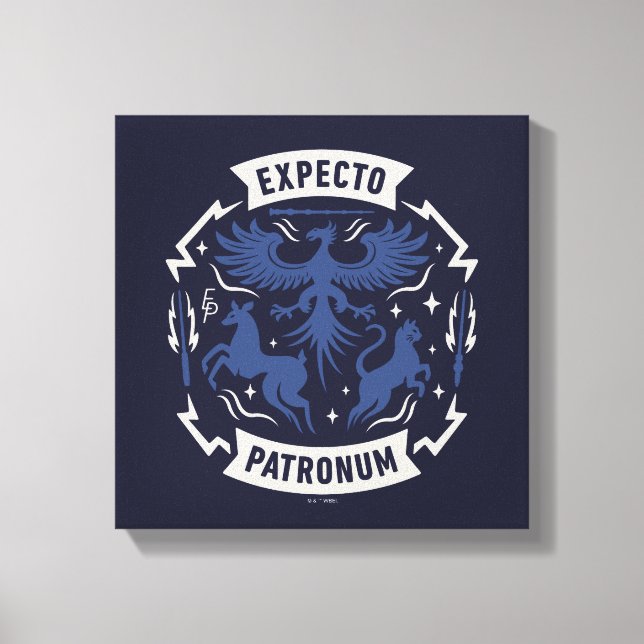 Expecto Patronum Vintage Silhouette Graphic Canvas Print (Front)