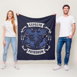 Expecto Patronum Vintage Silhouette Graphic Fleece Blanket