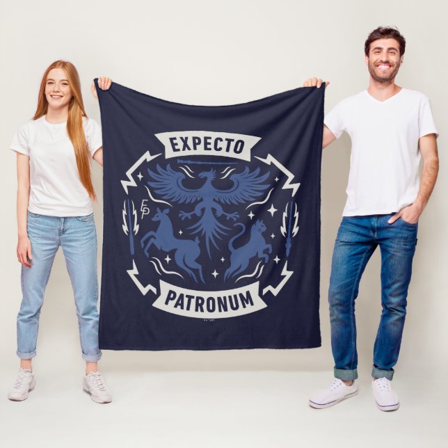 Expecto Patronum Vintage Silhouette Graphic Fleece Blanket (In Situ)