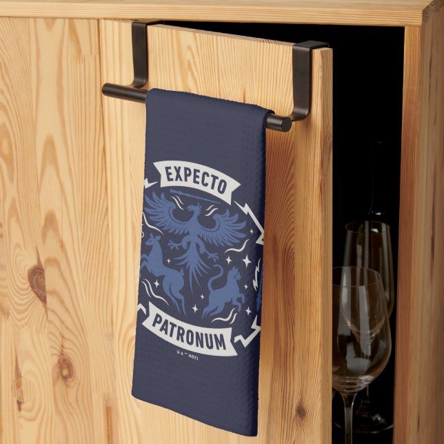 Expecto Patronum Vintage Silhouette Graphic Kitchen Towel (Thirds Fold)