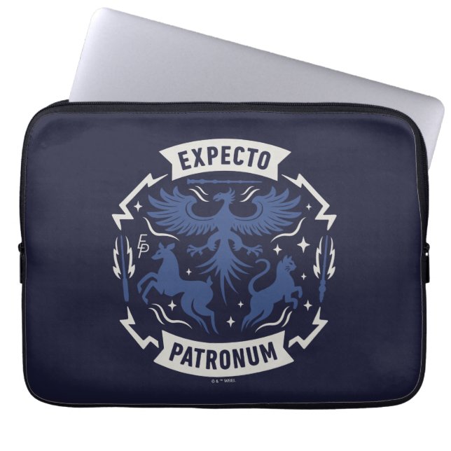 Expecto Patronum Vintage Silhouette Graphic Laptop Sleeve (Front)