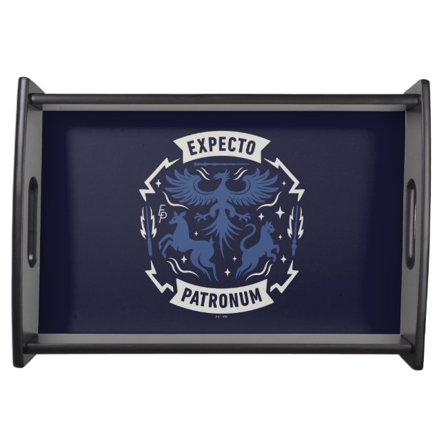 Expecto Patronum Vintage Silhouette Graphic Serving Tray (Front)
