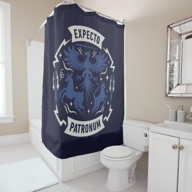 Expecto Patronum Vintage Silhouette Graphic Shower Curtain (In Situ)