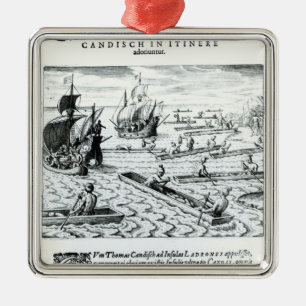 Expedition of Thomas Cavendish Metal Ornament