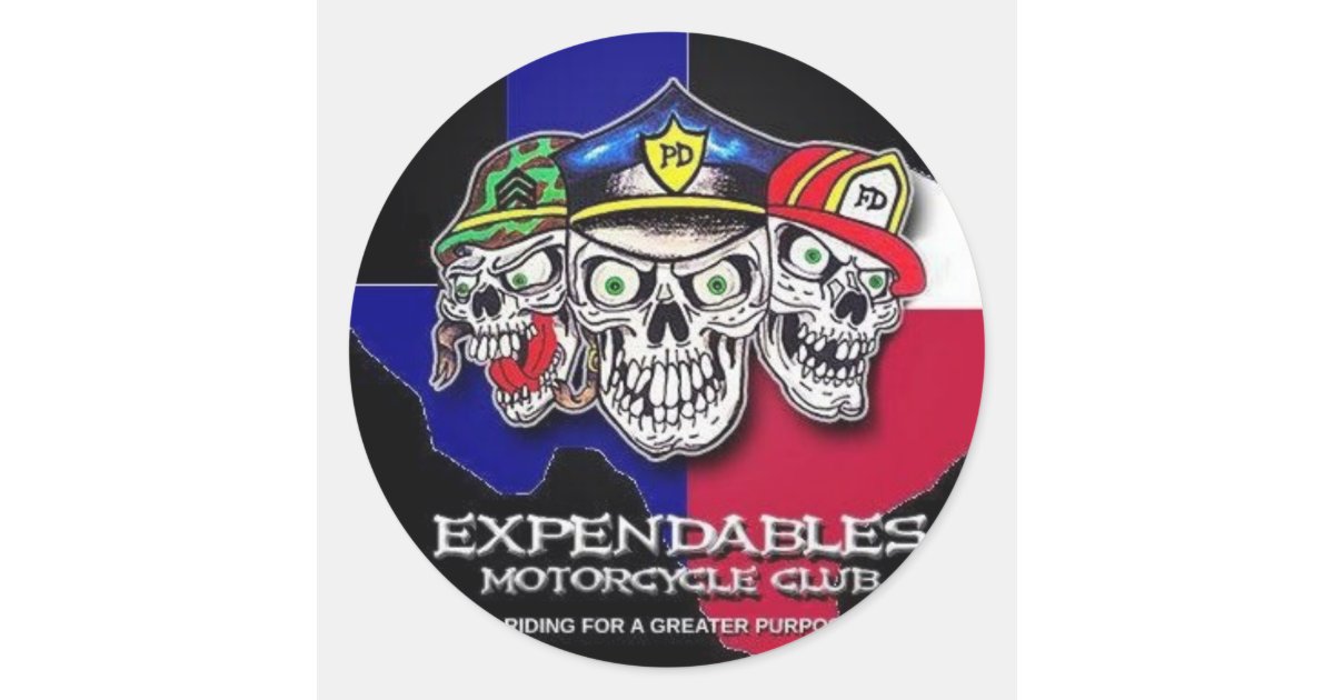 Expendables MC Classic Round Sticker | Zazzle