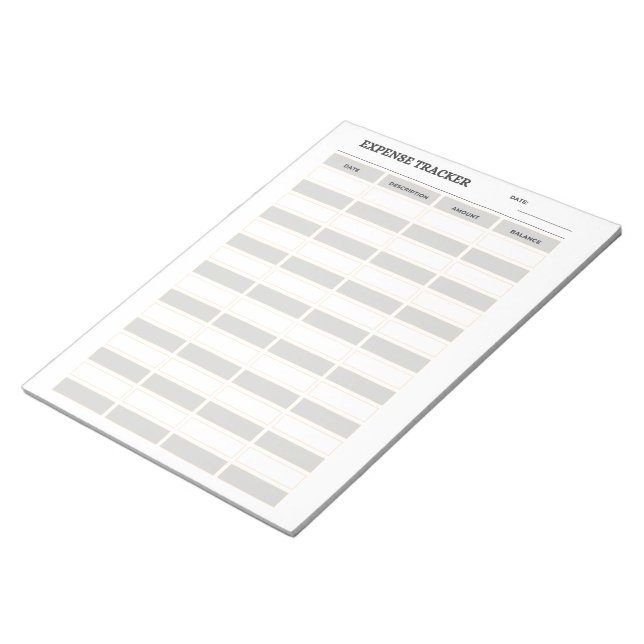 Expense Tracker Notepad (Angled)