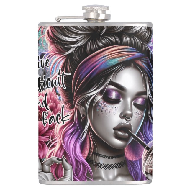 Expensive difficult and talks back sassy lady boss flask (Front)