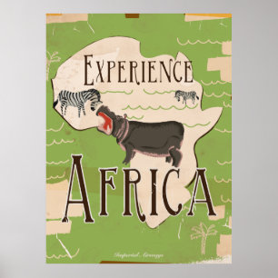Experience Africa Vintage Travel Poster