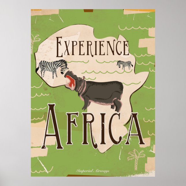 Experience Africa Vintage Travel Poster (Front)
