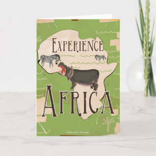 Experience Africa Vintage Travel Poster Holiday Card