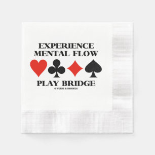 Experience Mental Flow Play Bridge 4 Card Suits Napkins