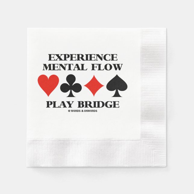 Experience Mental Flow Play Bridge 4 Card Suits Napkins (Front)