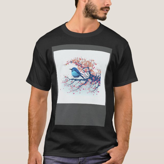 Experience Nature s Beauty with Blue Bird on Japan T-Shirt (Front)