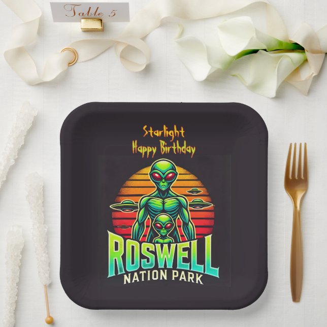 Experience Roswell’s Cosmic Adventure Park! Paper Plates (Wedding)
