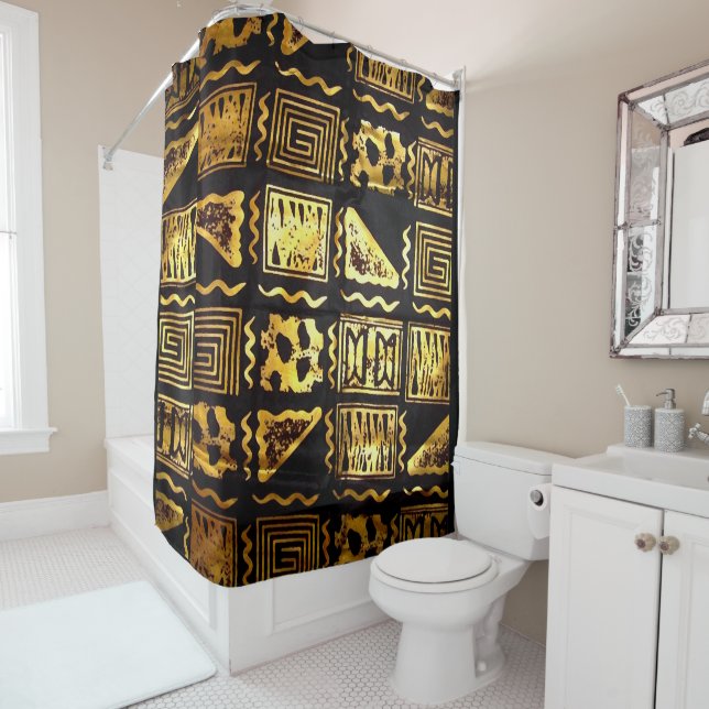“Experience the Afro Nubian Lifestyle” Shower Curtain (In Situ)