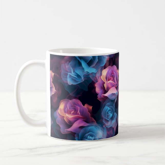 Experience the Allure of the Vapor Art Rose Coffee Mug (Left)