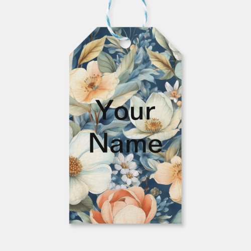 Experience the beauty of hand_painted flowers gift tags