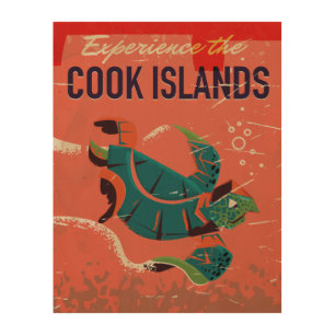 Experience the cook islands vintage travel poster