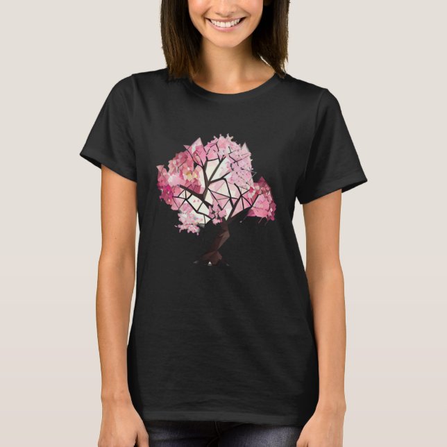 Experience the Magic of Cherry Blossoms Tree Geome T-Shirt (Front)