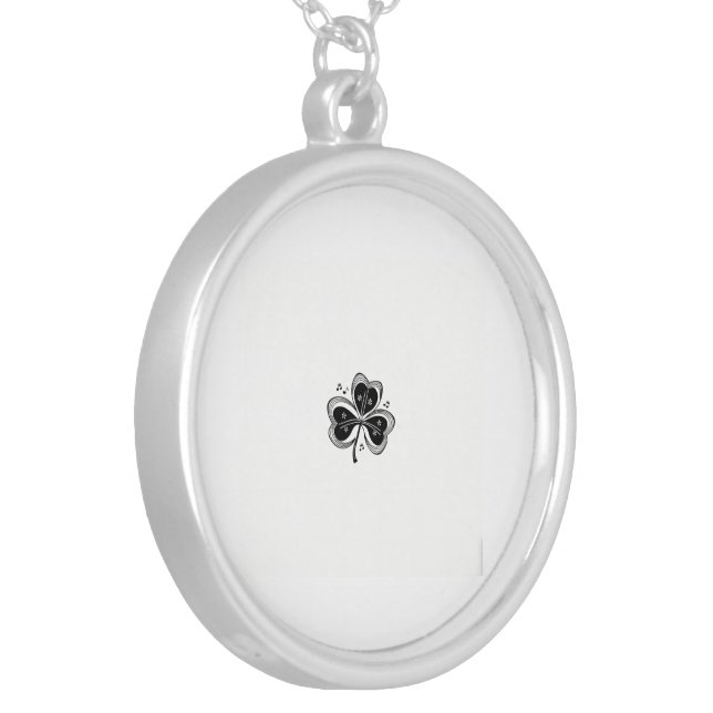 Experience the Magic of Shamrock Serenade Silver Plated Necklace (Front Left)