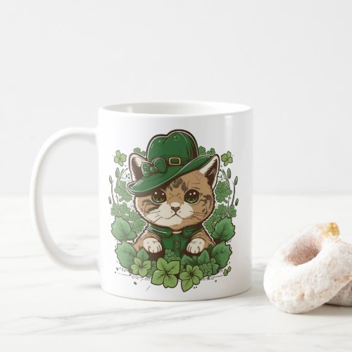 Experience the purrfect sip with our cat clover mu coffee mug