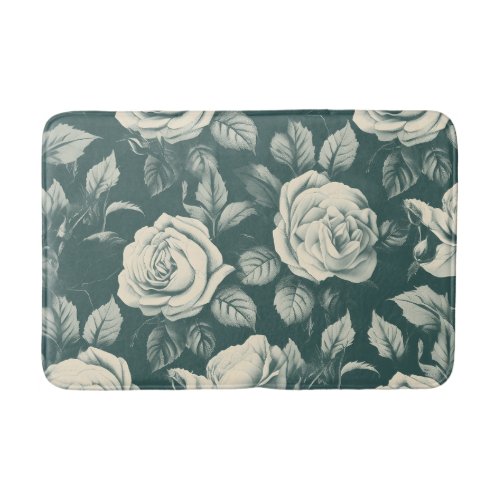 Experience the side of pastel with our rose patter bath mat