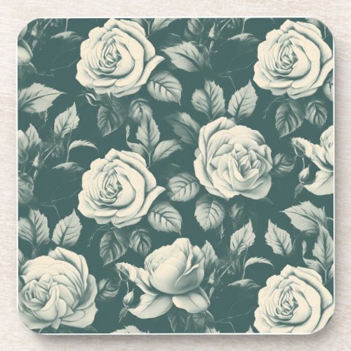 Experience the side of pastel with our rose patter beverage coaster