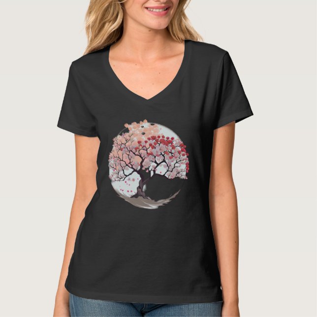 Experience the Wonder of Nature with a Cherry Blos T-Shirt (Front)