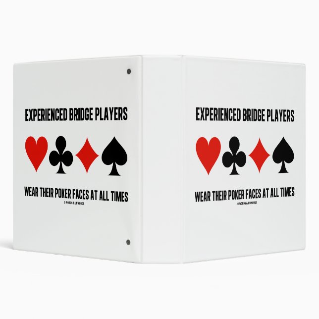 Experienced Bridge Players Wear Their Poker Faces 3 Ring Binder (Background)