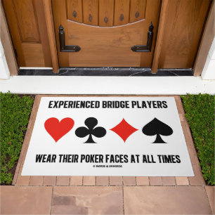 Experienced Bridge Players Wear Their Poker Faces Doormat
