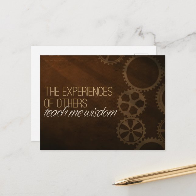 "Experiences teach wisdom" Motivation Affirmation Postcard (Front/Back In Situ)