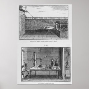 Experiment on frogs by Louis Galvani Poster