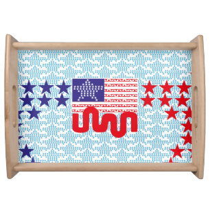 EXPERIMENTAL LOVE USA FLAG STARS BY MASANSER SERVING TRAY