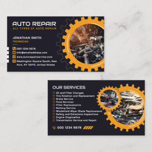 Expert Auto Repair, Car Service, Mechanic & Garage Business Card