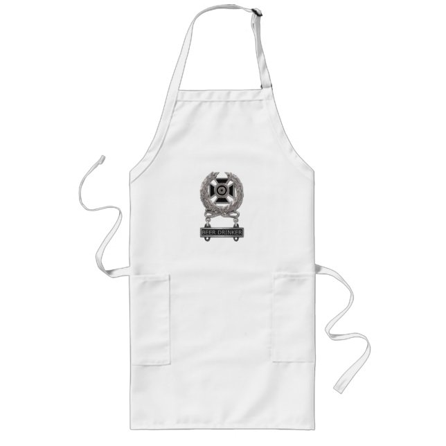 Expert Beer Drinker Long Apron (Front)