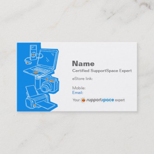 Customizable Expert Biz Card (Blue) - Store Version Business Card Templates