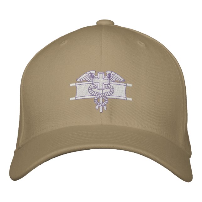 Expert Field Medical Badge Embroidered Baseball Hat (Front)