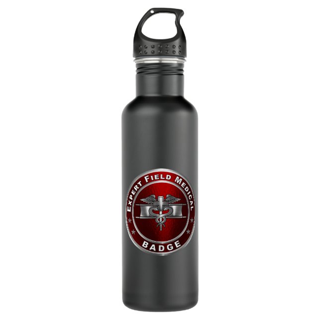 Expert Medic Badge Stainless Steel Water Bottle (Front)
