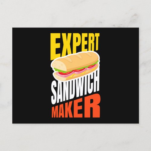 Expert Sandwich Maker Fast Food Postcard