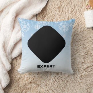 Expert Skier Black Diamond Throw Pillow