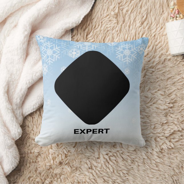 Expert Skier Black Diamond Throw Pillow (Blanket)