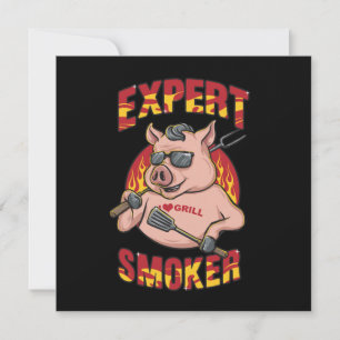 Expert Smoker Barbecue Party Its Grill Time Invitation