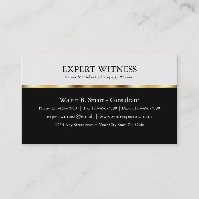 Expert Witness Business Cards (Front)