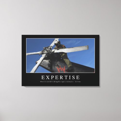 Expertise Inspirational Quote Canvas Print