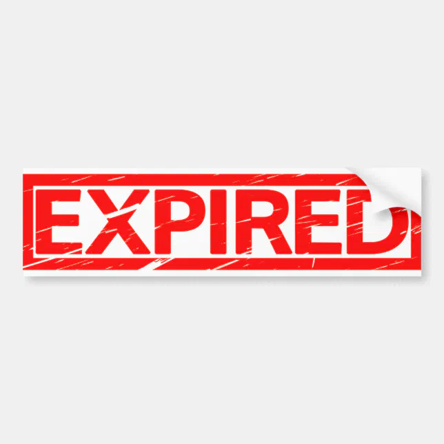Expie Sticker Expired Stamp Bumper Sticker | Zazzle
